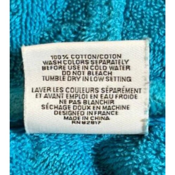 LACOSTE Blue Terry Cloth Hooded Bathrobe - Small/Medium - Picture 5 of 5